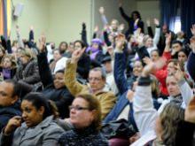 Assembly during the participatory budget process under the Genro administration in RS, Brazil